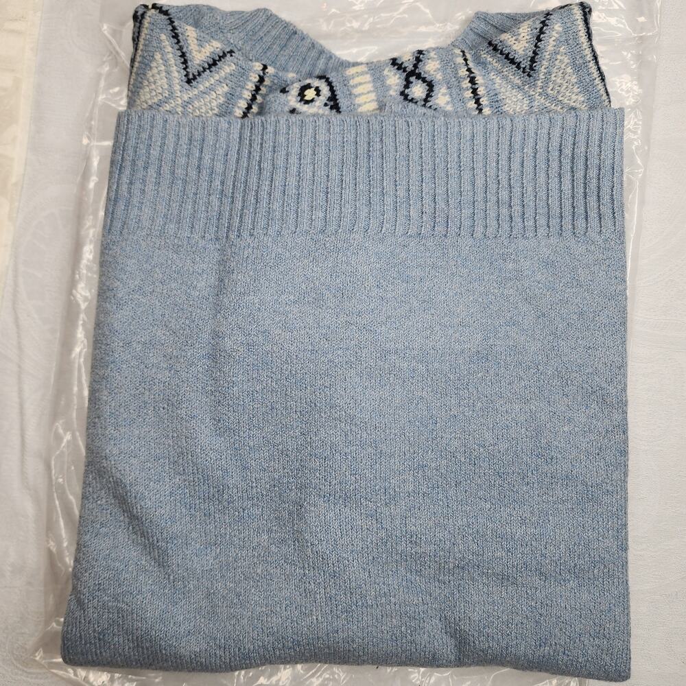 Weatherproof Vintage Women's Fair Isle Blue Sweater XL Soft Brushed Winter NWT - Picture 5 of 6